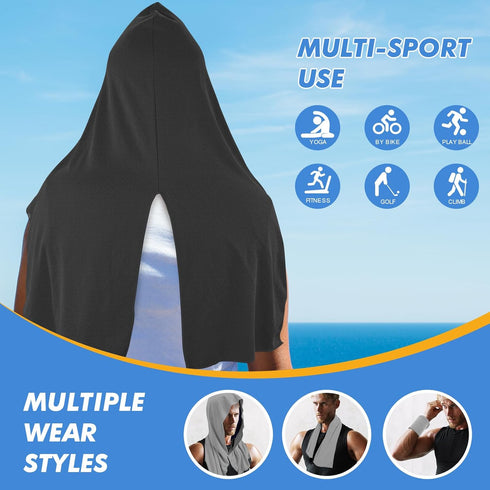 3 Pack 50 CSITE Cooling Hoodie Towels for Neck and Face, UPF Sun Protection & Instant Cooling, Ice Towels for Hot