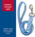 Coastal Pet Sublime Dog Leash, Fashionable Dual-Pattern Design, Colorful Trendy Pattern, Blue Waves with Blue Checkers,