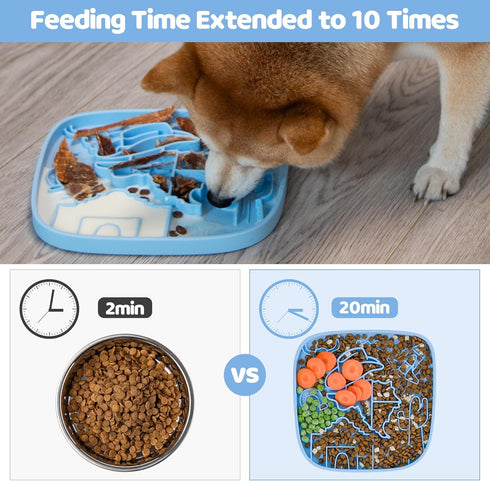 0.75 Inch 3 Puzzle Feeder Snuffle Mat and Lick Mat for Dogs,Texas Textured Slow Feeder, Thin Silicone Mat Holds Cups