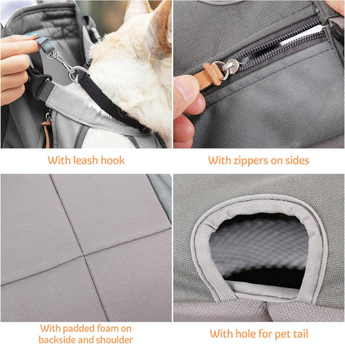 Dog Carrier Backpack, Pet Front Carrier for Small Medium Dogs, Hands-Free Cat Backpack Carrier