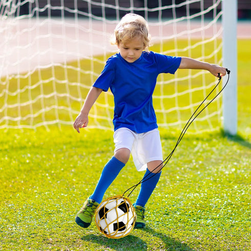 Outus 4 Pcs Kids Soccer Ball Trainer with Adjustable Locked Net, Bungee Elastic Soccer Ball Kicker for Youth Adults