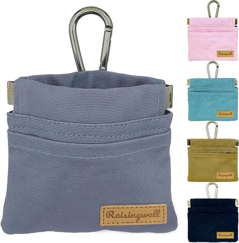 Raisingwell Dog Treat Pouch, Small Cotton Pocket Sized Training Holder, Hand Free