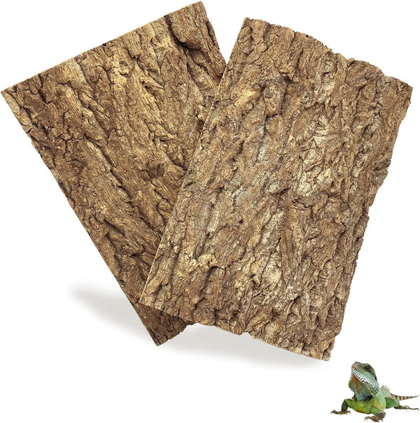 Tfwadmx 2Pcs Cork Terrarium Background, 11.8”x7.9” Natural Cork Bark Backdrop for Reptile Accessories