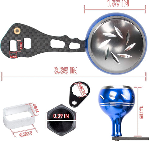 Carbon Fiber Power Fishing Reel Handle - Aluminum Knobs for Baitcasting Reels