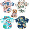Weewooday 4 Pieces Small Pet Summer T-Shirts, Hawaii Style Floral Pet Dog Shirt for Beach Seaside Puppy (Floral Style,
