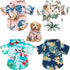 Weewooday 4 Pieces Small Pet Summer T-Shirts, Hawaii Style Floral Pet Dog Shirt for Beach Seaside Puppy (Floral Style,
