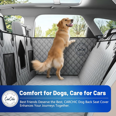 CarChic Hammock 600D Dog Car Seat Cover for Back Seat - Waterproof Pet with Embedded Insert Door Protectors, Oxford