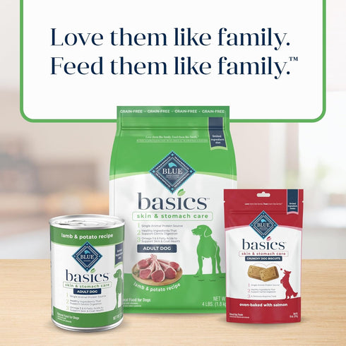 4-lb. Blue Buffalo Basics Adult Grain-Free Dry Dog Food for Skin & Stomach Care, Limited Ingredient Diet, Made in the