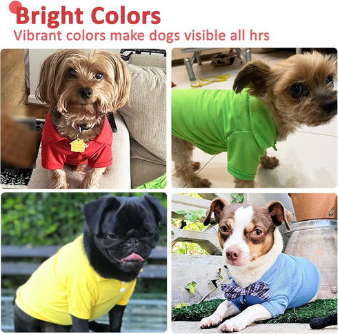 4 Pieces Dog Shirts Collared Polo T-Shirts for Small Medium Dogs, Breathable Doggy Sweatshirt, Pet Outfits