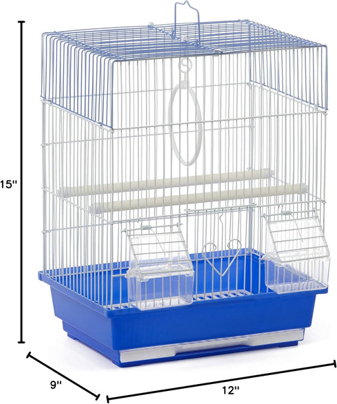 Prevue Pet Products Flat Top Economy Cage, Blue Plastic Base, for Parakeet and Small Birds