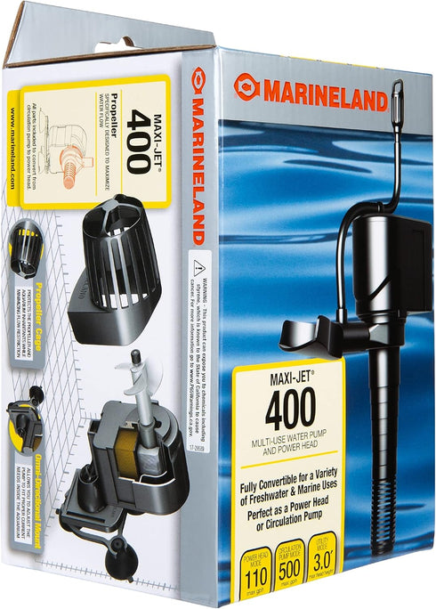 Marineland Maxi-Jet 400, Multi-Use Water Pump and Power Head, Fully Convertible, 110/500 GPH