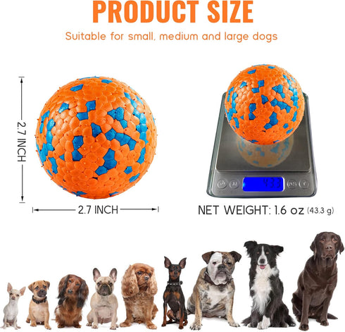Indestructible Dog Balls - Tennis Balls for Aggressive Chewers - Safe for All Dog Sizes - Training Fetch Toys