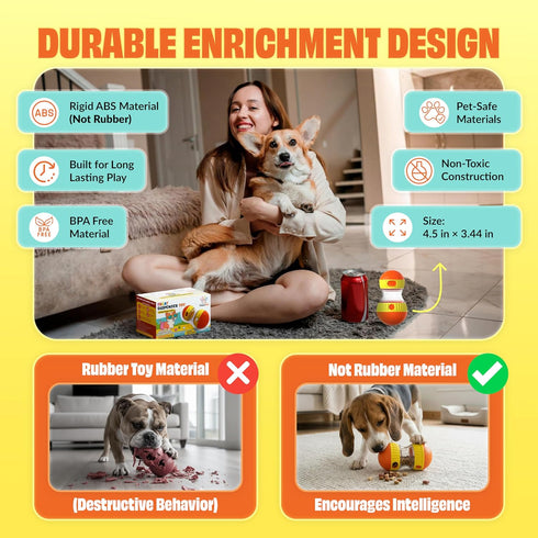 TRECKPET Dog Treat Dispenser Toy interactive-Treat puzzle toys for dogs mental stimulation-puzzle feeder dog