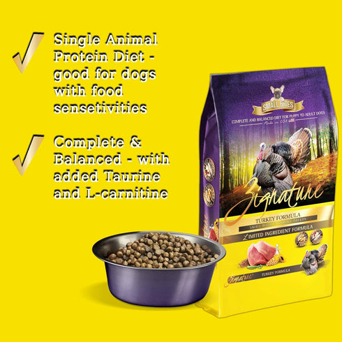 Zignature Turkey Limited Ingredient Formula Small Bites Dry Dog Food, 12.5 lb