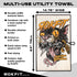 RokFit Gym Towel - Multi-use Bold Graphic Towel with Carabiner Clip for Golf and Utility (Starve Your Distractions)