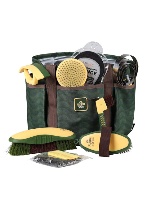 Furrishine Horse Grooming Kit, 9 Piece Grooming Brush Set with Silicone Curry Comb