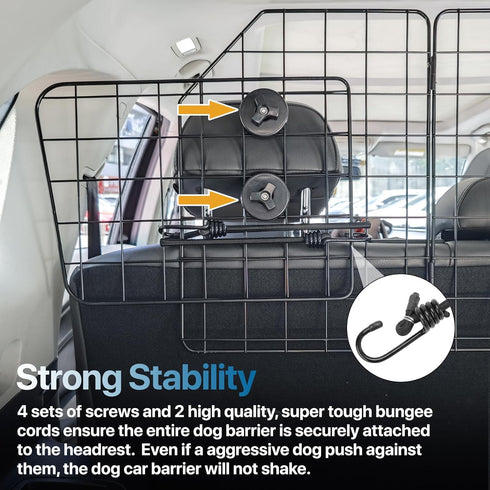 Dog Car Barrier - Foldable & Adjustable Divider for SUV Trunk Cargo Area, Dog Gate