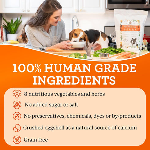Dr. Harvey's Veg-to-Bowl Fine Ground Dog Food, Human Grade Dehydrated Base Mix, Grain Free Holistic Mix for Small Dogs