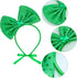 Weewooday 3 Pieces St. Patrick's Day Dog Costume, Mardi Gras Girl Dog Tutu Skirt and Bowtie Headband for Small Puppy