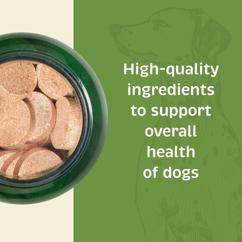 Health + Vitality for Dogs, Pet Supplement for Immune System, Coat, Liver Health & More - 90 Chewable Wafers