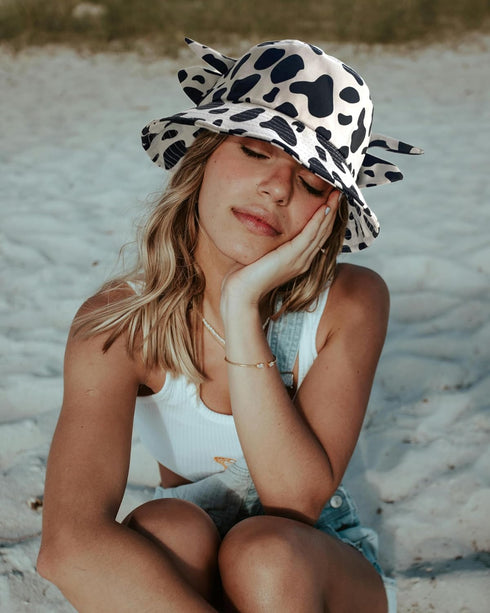 Solid Color Fisherman Hat - Ladies Cat Ears Bucket Hat, Folding Sun Hat Y2K Style for Women