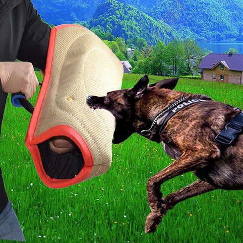Morezi Dog Bite Sleeve Training Protection, Heavy Duty Jute for Pit Bull, German Shepherd, Mastiff - Red
