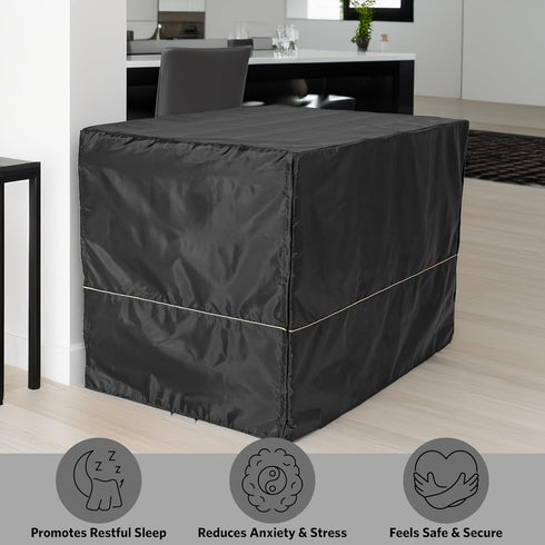 MidWest Homes for Pets Large Dog Crate Cover, Black Polyester, Fits 42-inch Crates