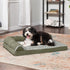 Furhaven Orthopedic Dog Bed for Large/Medium Dogs, Removable Bolsters & Washable Cover, Two-Tone Plush Faux Fur, Dark