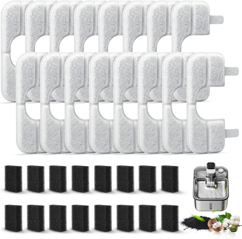 16 Pack Replacement Filters & 16 Pump Filter Sponges for Qinliy Q108