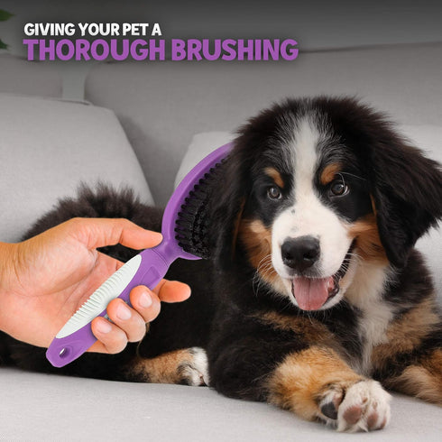 Soft Bristle Dog Brush for Short Haired Cats or Dogs - Firm Bristles for Dust, Dirt, and Loose Fur