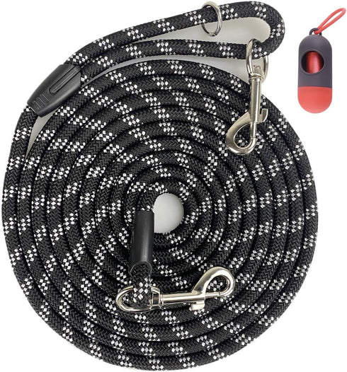 Long Rope Dog Leash for Training, 12FT 20FT 30FT 50FT Reflective Check Cord for Large Medium Small Dogs