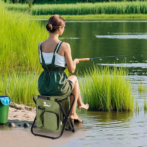 Backpack Backpack LEADALLWAY Fishing Chair with Cooler Bag Foldable Stool,Fishing Hunting Gifts