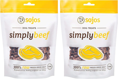 Sojos Simply Beef Dog Treats, Pack of 2