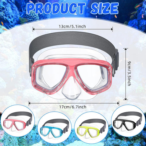 Flutesan Kids Swim Goggles 4 Packs with Nose Cover Diving Mask, Waterproof Clear Snorkel Goggle with Elastic Fabric