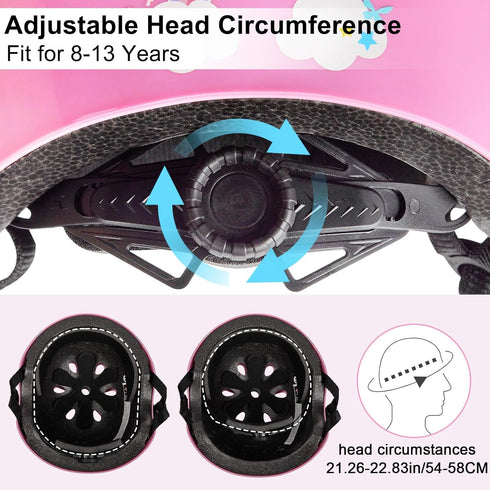 Kids Bike Helmet Skateboard Helmet for 8-14 Years, Adjustable Butterfly Scooter Helmets