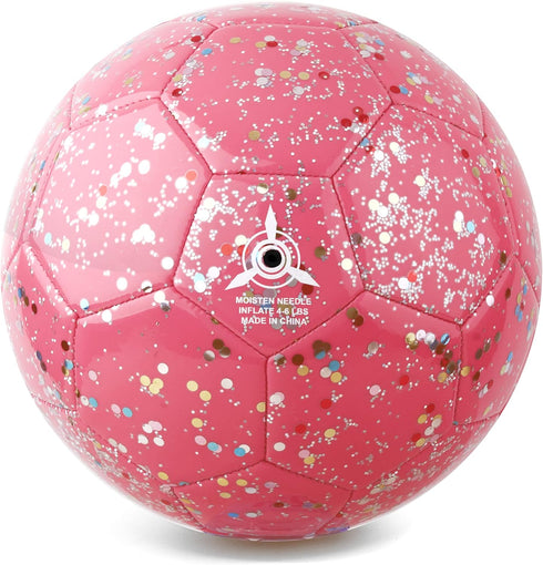 Soccer Ball for Kids, Glitter Shiny Sequins Toddler Soccer Balls for Girls Boys 4-6, Training Outdoor Gift