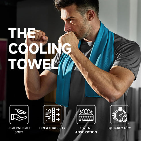 Superfiber Ice Towel Neck - Soft Breathable Cooling Towel for Yoga, Sports, Golf, Gym, and More Activities (4 Packs)