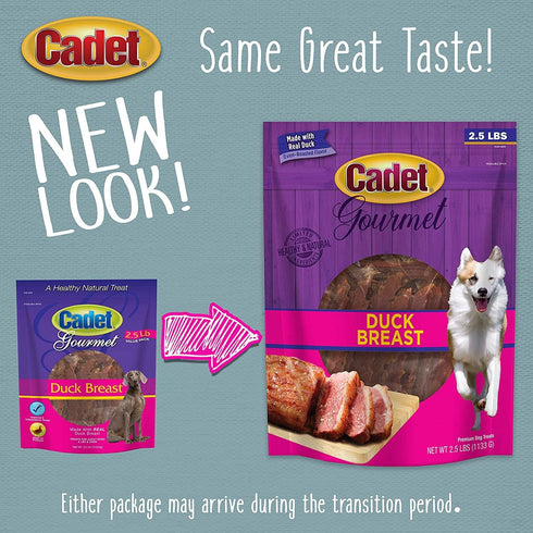 Cadet Duck Breast Gourmet Dog Treat with Exclusive Got Treats Paw Magnet, 2.5 Pound Value Pack