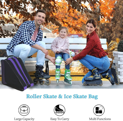Gooyule Roller Skate Bag, Adjustable Shoulder Strap for Girls, Boys, and Adults, Large Capacity