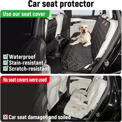YJGF Dog Car Seat Cover for Back Seat Truck,Truck Back Seat Pet Cover for Dogs,Waterproof Scratchproof Rear Bench Seat