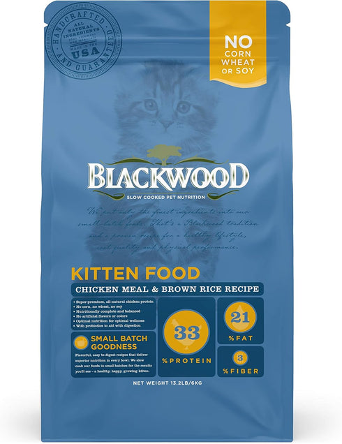 Kitten Food by Blackwood Pet Food, Chicken Meal & Brown Rice Recipe, 6kg