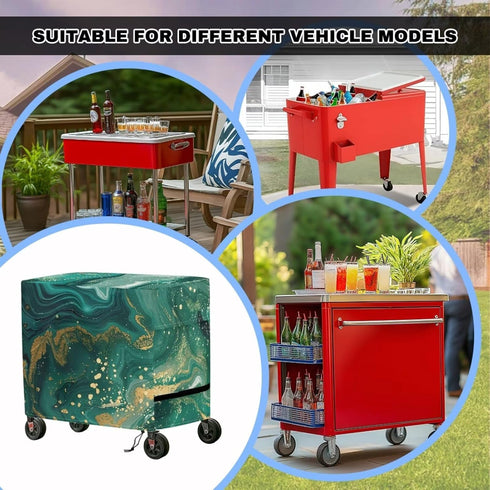 ZOUTAIRONG 80-100 Waterproof Cooler Cart Cover Durable Quart Rolling Cooler Cart Cover Outdoor Furniture Decor Covers