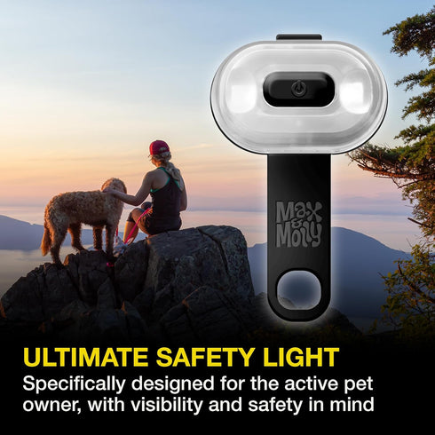 Max & Molly Rechargeable LED Dog Collar Light - Waterproof Safety Light for Night Walking, Running, Biking