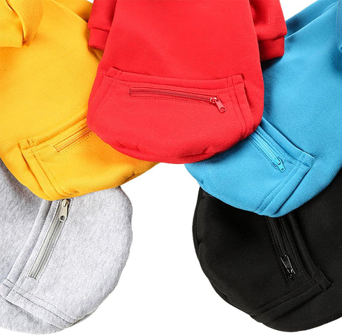 Yellow Dog Sweatshirt with Pocket - Warm Hoodie for Large Dogs and Cats, 2PCS Fall Pullover Apparel, 2XL