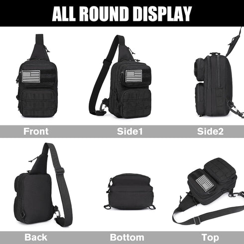 Wotony RFID Blocking Tactical Crossbody Bag for Men - Durable EDC Sling Shoulder Bag with Multi-Pocket Storage