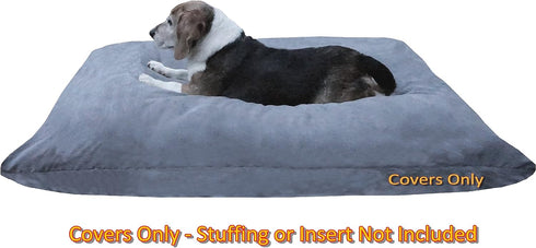 DIY Pet Bed Pillow Duvet Suede Cover - Waterproof Internal Case for Medium Dog/Cat, Gray Color