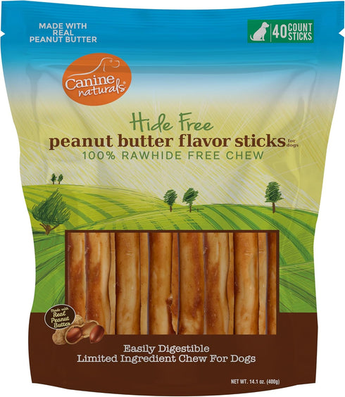 Canine Naturals Peanut Butter Chew - Rawhide Free and Dog Treats -