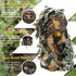 Ghillie Camouflage Leafy Hat with Camo 3D Leaf Face Mask, Full Coverage Breathable Hunting Mask Accessories