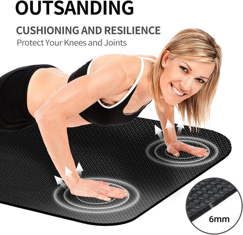 Large Fitness Mat for Home Gym, Rubber Workout Mat, Cardio, Treadmill, Exercise Bike, Yoga, Weightlifting