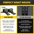 Heavy Duty Wrist Wraps & Lifting Straps - 21" Wrist Wraps & 24" Straps for Weightlifting with Silicone Grip